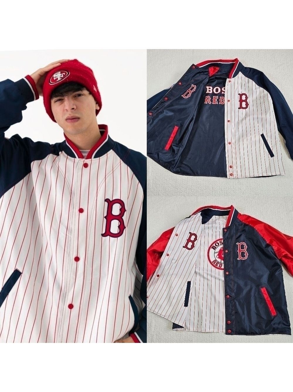 Boston Red Sox MLB Genuine Merchandise Reversible Snap-Front Jacket - XXL